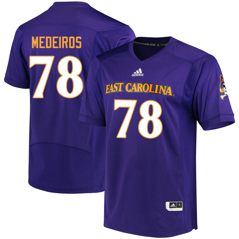 Men #78 Chandler Medeiros ECU Pirates College Football Jerseys Sale-Purple
